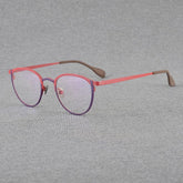 Shumac Titanium Round Glasses Frame Round Frames Southood Red Purple